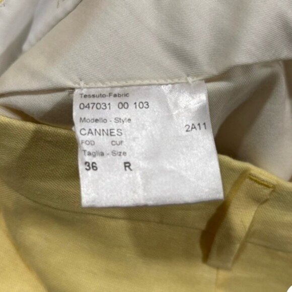 Brioni Cannes Yellow Linen Pants | 100% Linen | Made in Italy | Size 36 - Picture 13 of 13